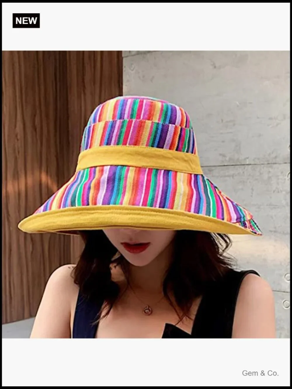 Wide Brim Sun Hat UPF 50+ Wired Edge Adjustable Chin Strap Packable